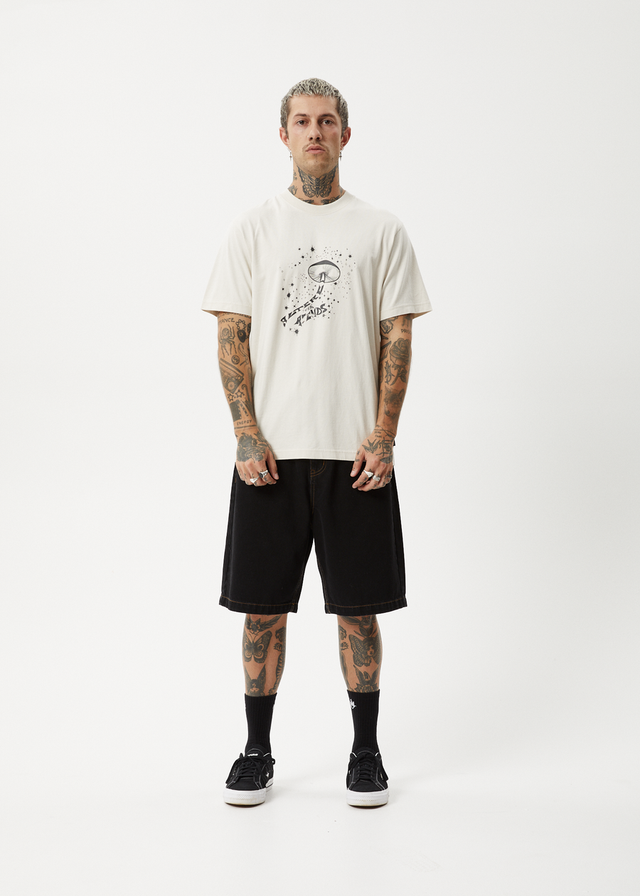 AFENDS Mens Carpet Ride - Retro Tee - Moonbeam