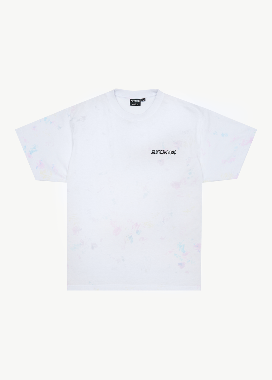 AFENDS Mens Tie Die - Boxy Tee - White