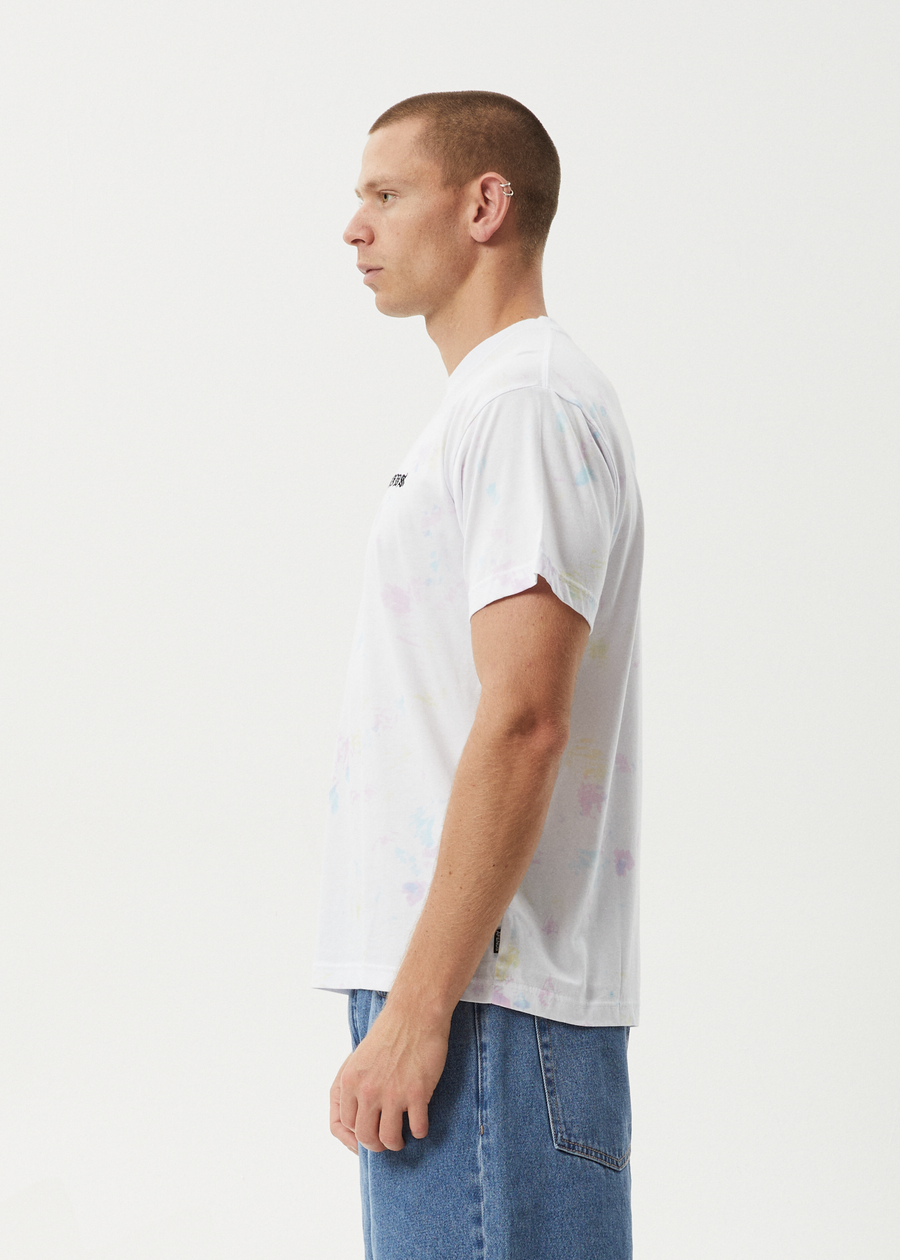 AFENDS Mens Tie Die - Boxy Tee - White