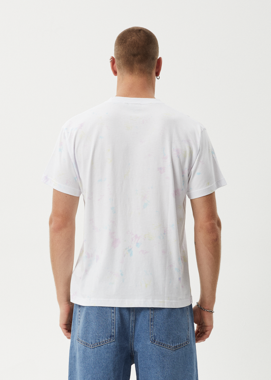 AFENDS Mens Tie Die - Boxy Tee - White