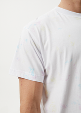 AFENDS Mens Tie Die - Boxy Tee - White - Afends mens tie die   boxy tee   white