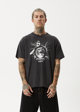 AFENDS Mens Doom Gen - Boxy Tee - Stone Black - Afends mens doom gen   boxy tee   stone black
