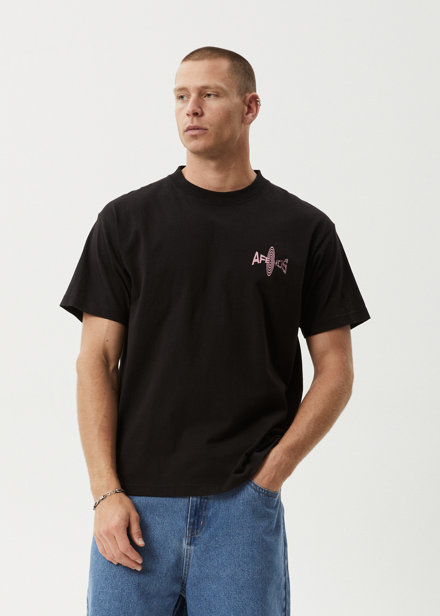 AFENDS Mens Altered - Heavyweight Boxy Tee - Black