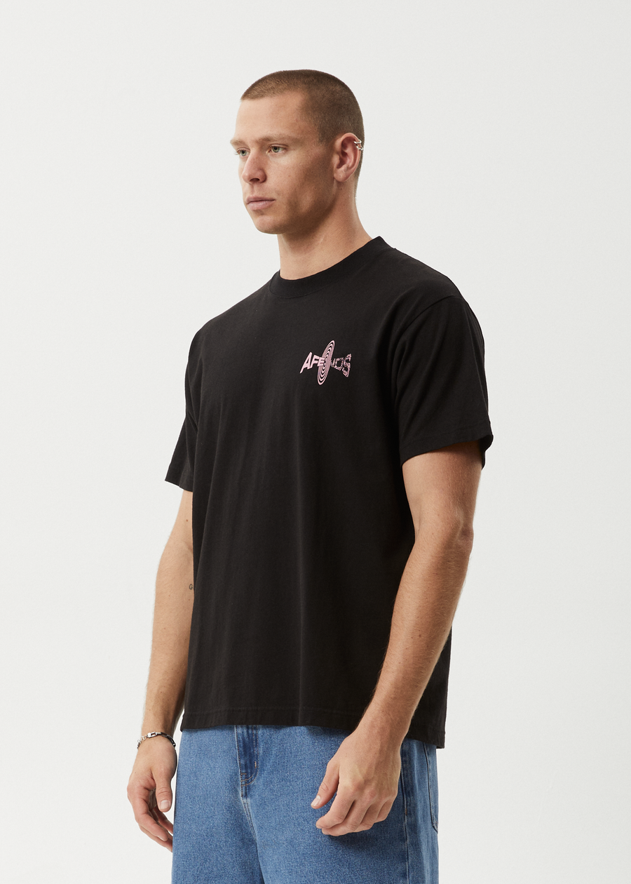 AFENDS Mens Altered - Heavyweight Boxy Tee - Black