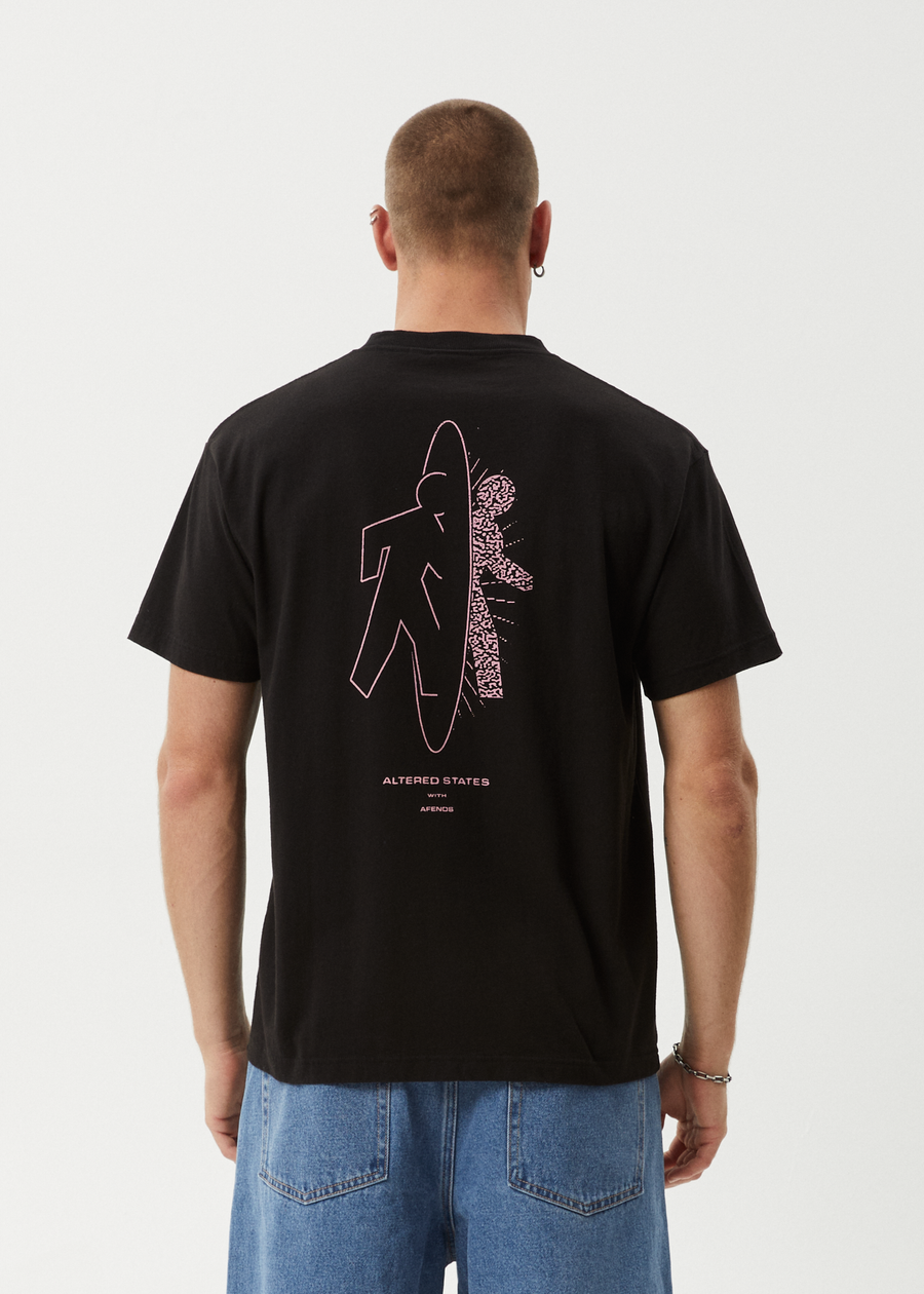 AFENDS Mens Altered - Heavyweight Boxy Tee - Black