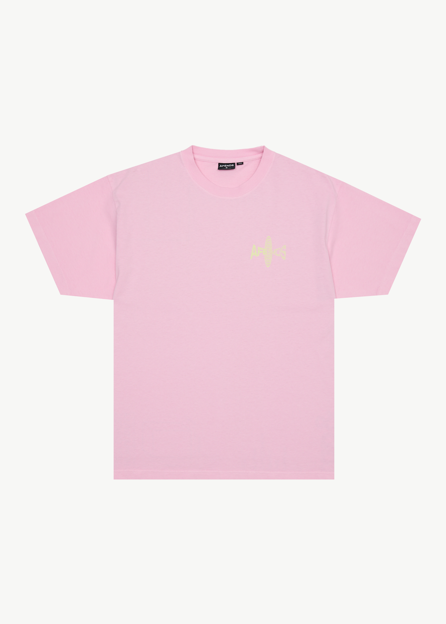AFENDS Mens Altered - Heavyweight Boxy Tee - Vintage Pink