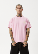 AFENDS Mens Altered - Heavyweight Boxy Tee - Vintage Pink - Afends mens altered   heavyweight boxy tee   vintage pink
