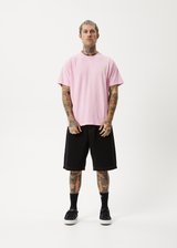 AFENDS Mens Altered - Heavyweight Boxy Tee - Vintage Pink - Afends mens altered   heavyweight boxy tee   vintage pink