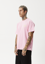 AFENDS Mens Altered - Heavyweight Boxy Tee - Vintage Pink - Afends mens altered   heavyweight boxy tee   vintage pink