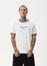 AFENDS Mens Byron Trip - Ringer Tee - White - Afends mens byron trip   ringer tee   white