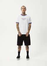 AFENDS Mens Byron Trip - Ringer Tee - White - Afends mens byron trip   ringer tee   white