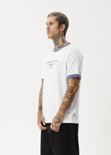 AFENDS Mens Byron Trip - Ringer Tee - White - Afends mens byron trip   ringer tee   white
