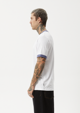 AFENDS Mens Byron Trip - Ringer Tee - White - Afends mens byron trip   ringer tee   white