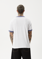 AFENDS Mens Byron Trip - Ringer Tee - White - Afends mens byron trip   ringer tee   white