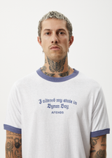 AFENDS Mens Byron Trip - Ringer Tee - White - Afends mens byron trip   ringer tee   white