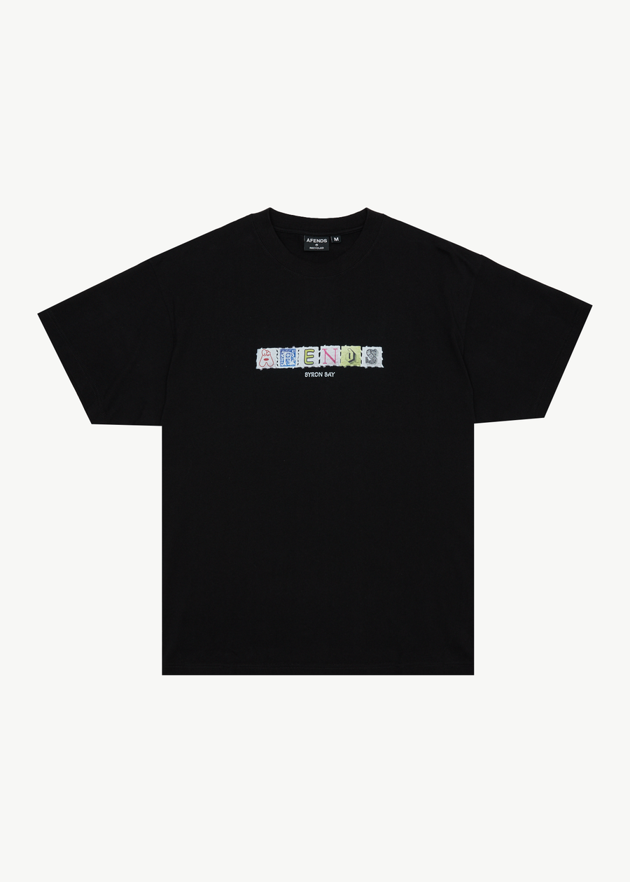 AFENDS Mens Take A Trip - Boxy Tee - Black