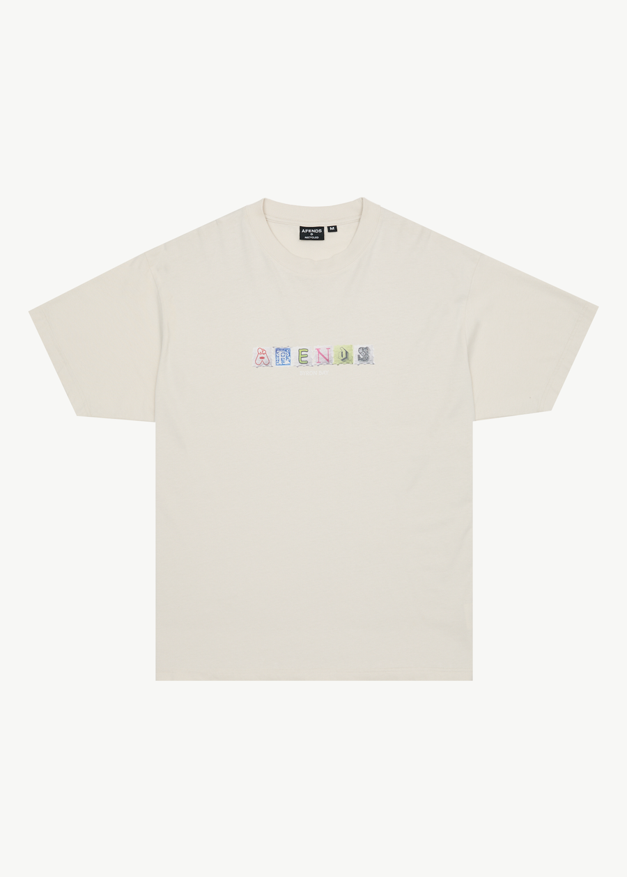 AFENDS Mens Take A Trip - Boxy Tee - Moonbeam