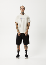 AFENDS Mens Take A Trip - Boxy Tee - Moonbeam - Afends mens take a trip   boxy tee   moonbeam