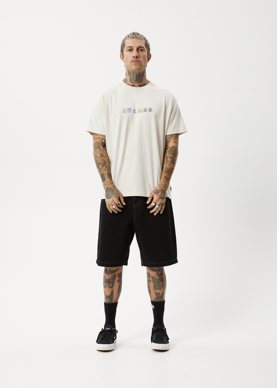 AFENDS Mens Take A Trip - Boxy Tee - Moonbeam