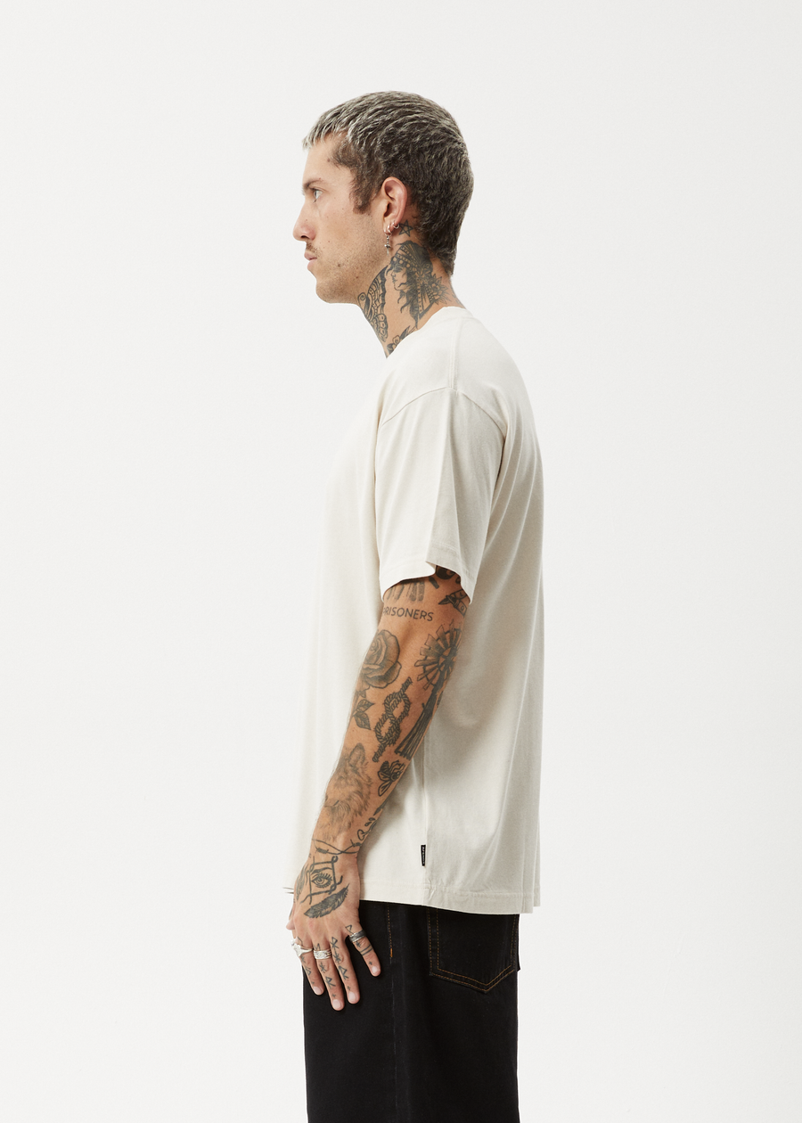 AFENDS Mens Cultivate Me - Boxy Tee - Moonbeam