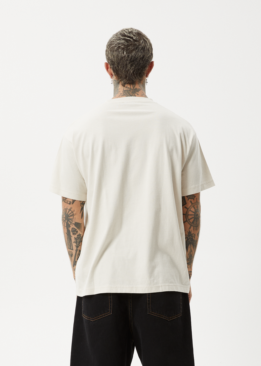 AFENDS Mens Cultivate Me - Boxy Tee - Moonbeam