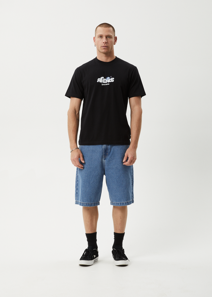 AFENDS Mens Chem Trails - Retro Tee - Black