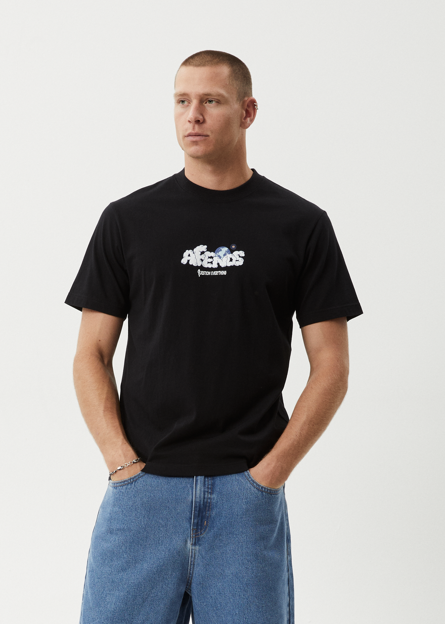AFENDS Mens Chem Trails - Retro Tee - Black