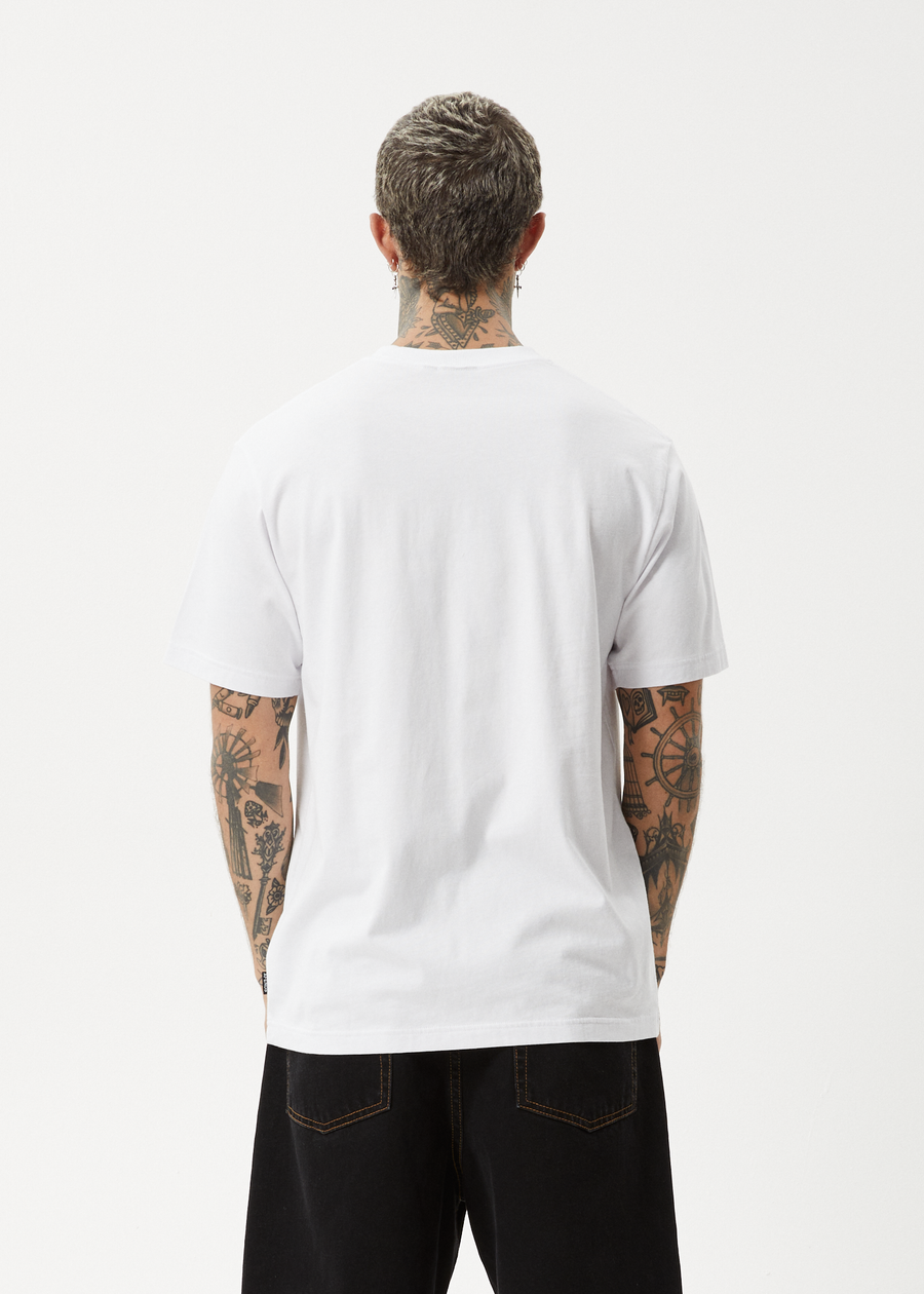 AFENDS Mens Chem Trails - Retro Tee - White