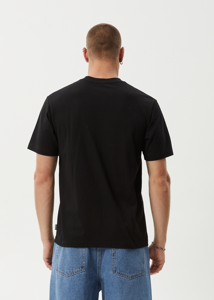 AFENDS Mens Deep State - Heavyweight Retro Tee - Black