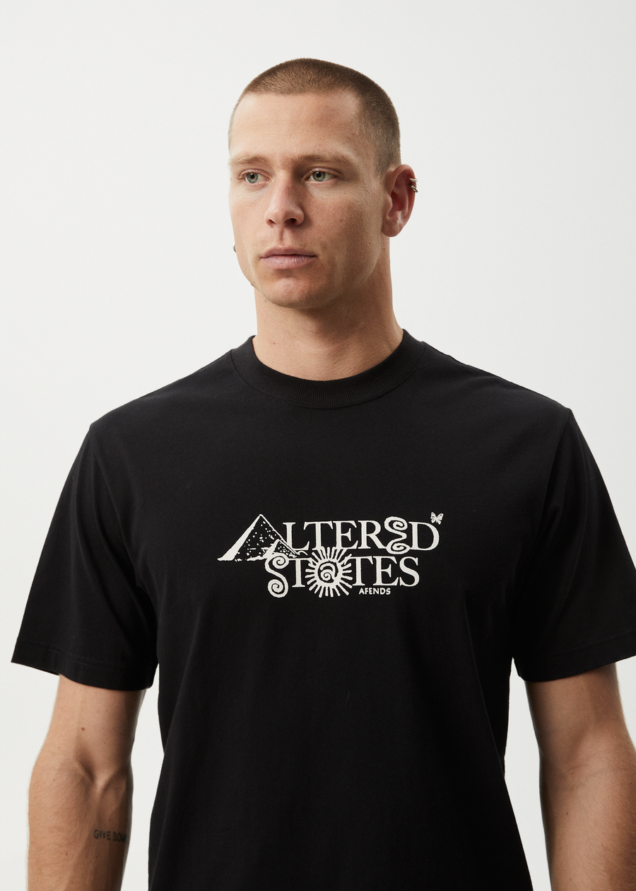 AFENDS Mens Deep State - Heavyweight Retro Tee - Black