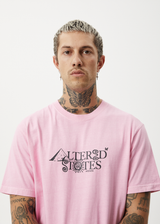 AFENDS Mens Deep State - Heavyweight Retro Tee - Vintage Pink - Afends mens deep state   heavyweight retro tee   vintage pink