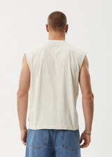 AFENDS Mens Peace Out - Sleeveless Tee - Moonbeam - Afends mens peace out   sleeveless tee   moonbeam
