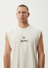 AFENDS Mens Peace Out - Sleeveless Tee - Moonbeam - Afends mens peace out   sleeveless tee   moonbeam