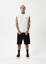 AFENDS Mens Earthling - Sleeveless Tee - White - Afends mens earthling   sleeveless tee   white