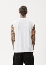 AFENDS Mens Earthling - Sleeveless Tee - White - Afends mens earthling   sleeveless tee   white