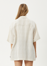 AFENDS Mens Criss Cross - Short Sleeve Shirt - Taupe - Afends mens criss cross   short sleeve shirt   taupe 