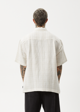 AFENDS Mens Criss Cross - Short Sleeve Shirt - Taupe - Afends mens criss cross   short sleeve shirt   taupe 