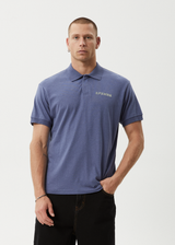AFENDS Mens Byron Trip - Short Sleeve Polo Shirt - Marlin - Afends mens byron trip   short sleeve polo shirt   marlin 