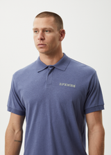AFENDS Mens Byron Trip - Short Sleeve Polo Shirt - Marlin - Afends mens byron trip   short sleeve polo shirt   marlin 