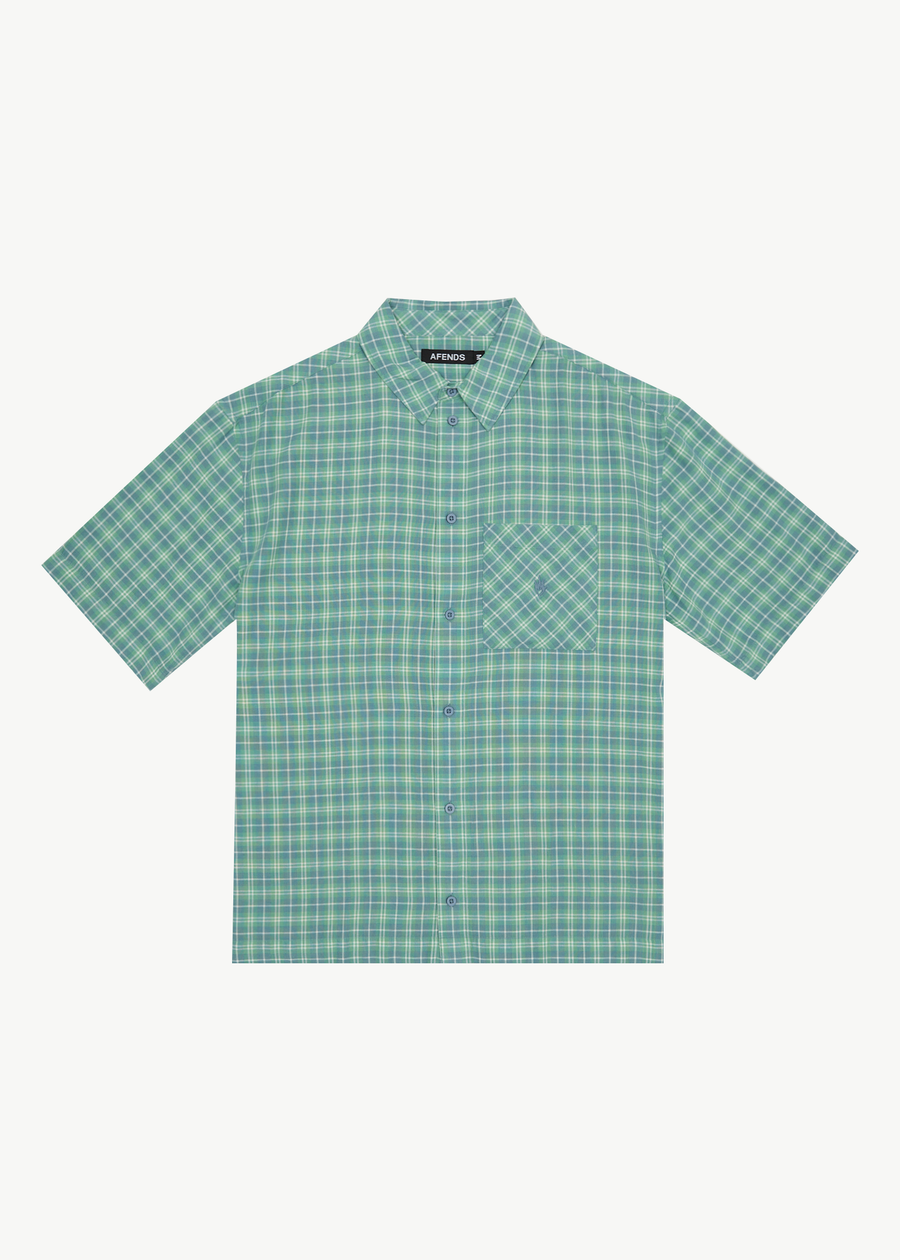 AFENDS Mens Creator - Short Sleeve Shirt - Pine 