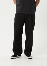 AFENDS Mens Glider - Pleated Pant - Black - Afends mens glider   pleated pant   black