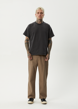 AFENDS Mens Glider - Pleated Pant - Fossil - Afends mens glider   pleated pant   fossil