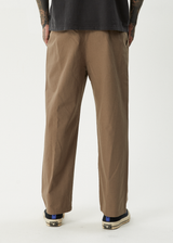 AFENDS Mens Glider - Pleated Pant - Fossil - Afends mens glider   pleated pant   fossil