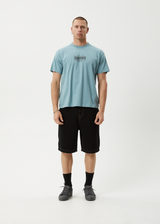 AFENDS Mens Thorny - Boxy Tee - Ocean Spray - Afends mens thorny   boxy tee   ocean spray