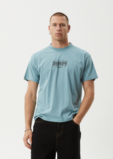 AFENDS Mens Thorny - Boxy Tee - Ocean Spray - Afends mens thorny   boxy tee   ocean spray