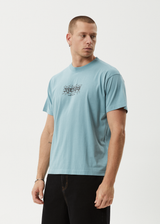 AFENDS Mens Thorny - Boxy Tee - Ocean Spray - Afends mens thorny   boxy tee   ocean spray
