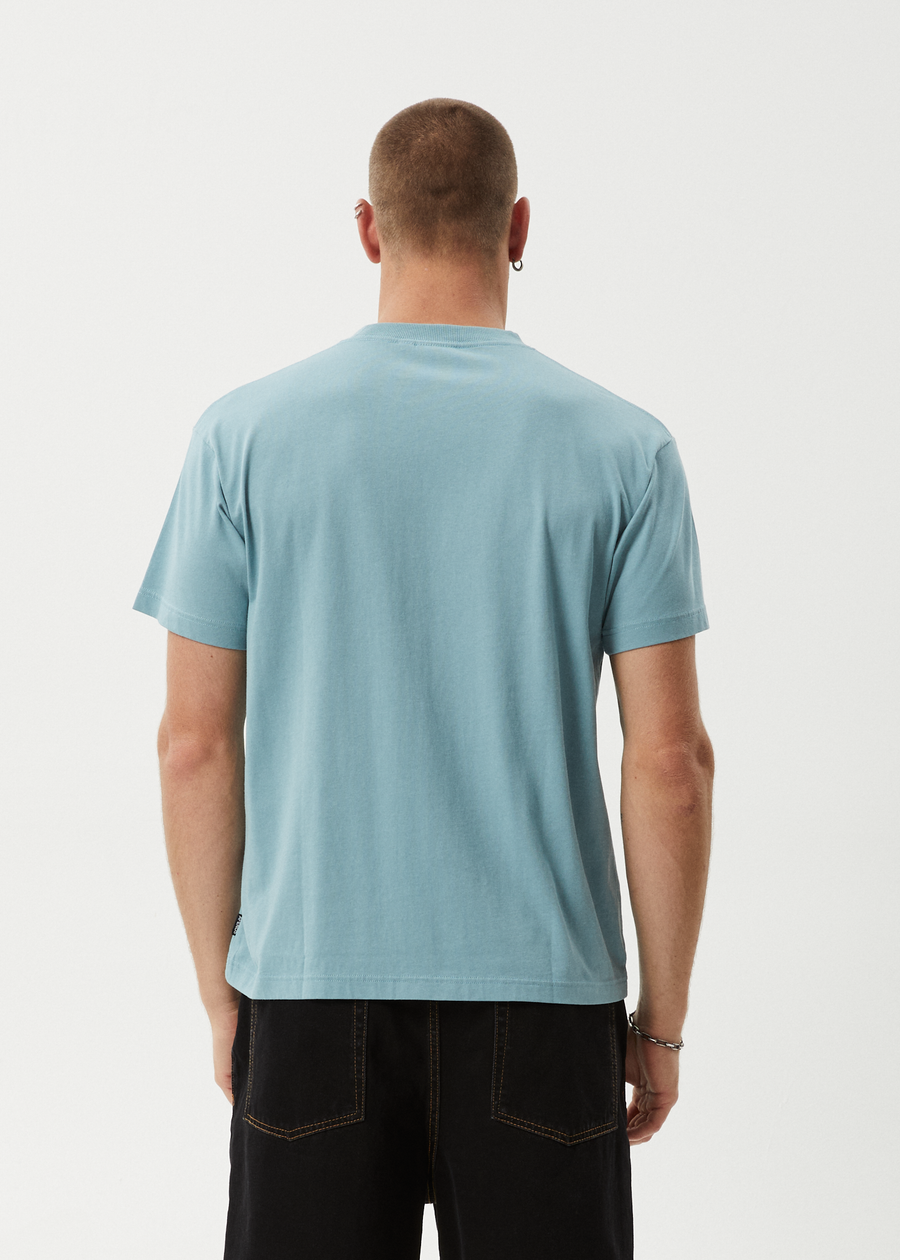 AFENDS Mens Thorny - Boxy Tee - Ocean Spray