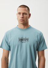 AFENDS Mens Thorny - Boxy Tee - Ocean Spray - Afends mens thorny   boxy tee   ocean spray
