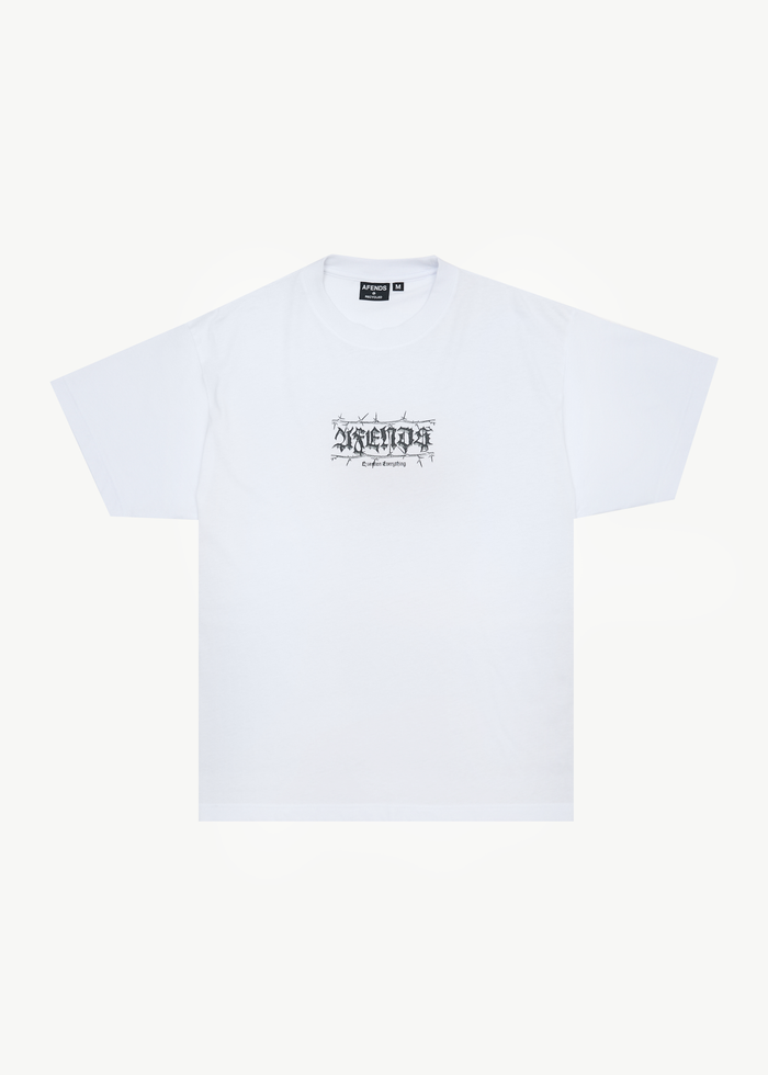 AFENDS Mens Thorny - Boxy Tee - White