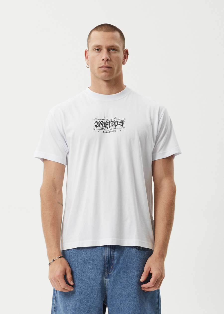 AFENDS Mens Thorny - Boxy Tee - White